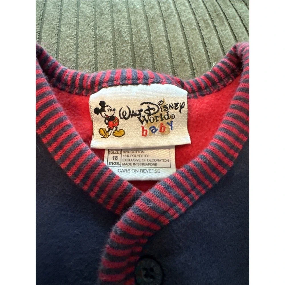 Vintage Mickey Disney World Outfit Romper One Piece Disney Store Baby 18M Navy